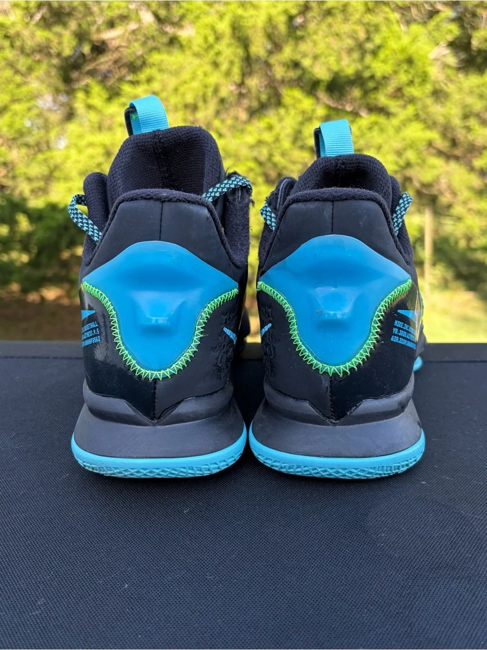 Nike LeBron Witness 5 'Black Light Blue Fury' Basketball Shoes - Men's Size 9.5